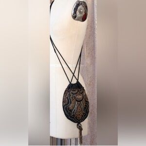 Deco Beaded Tassel Pouch Magid  handmade in excellent condition no flaws